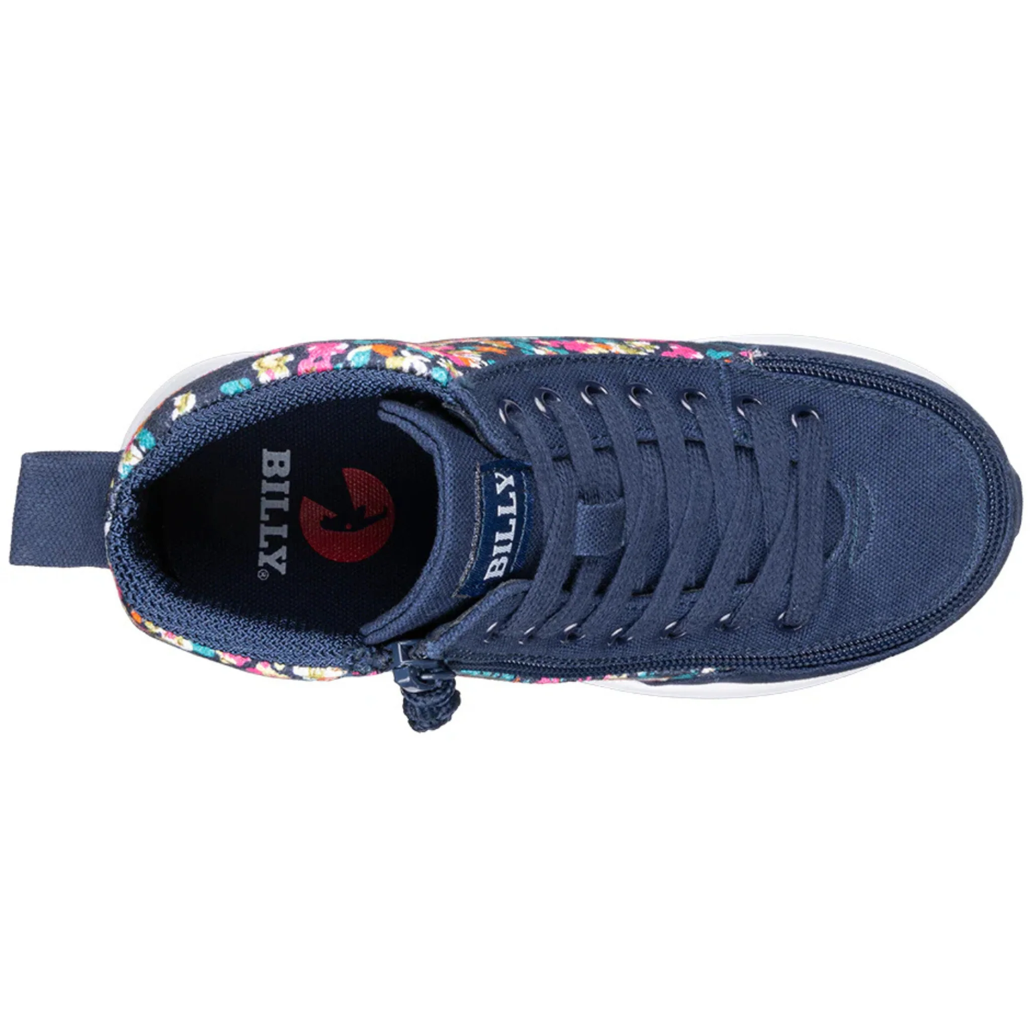 Billy Footwear (Kids) - High Top Goat Navy Floral Shoes - Image 4