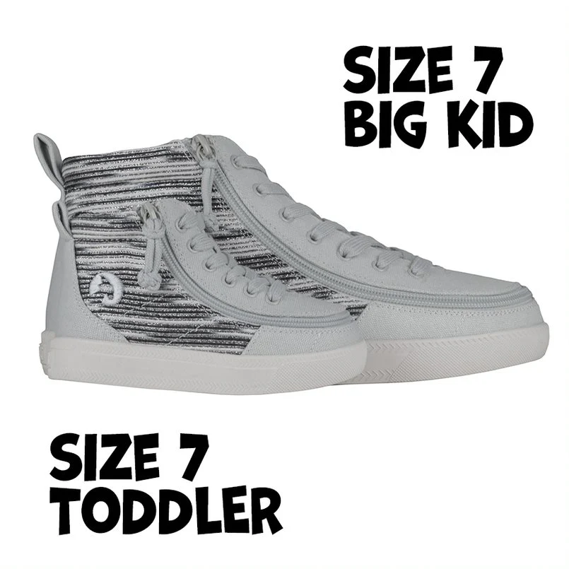 Billy Footwear (Kids) WDR Fit - High Top Silver Streak Canvas Shoes - Image 11
