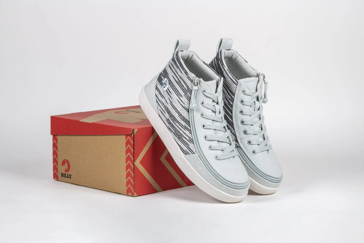 Billy Footwear (Kids) WDR Fit - High Top Silver Streak Canvas Shoes - Image 15