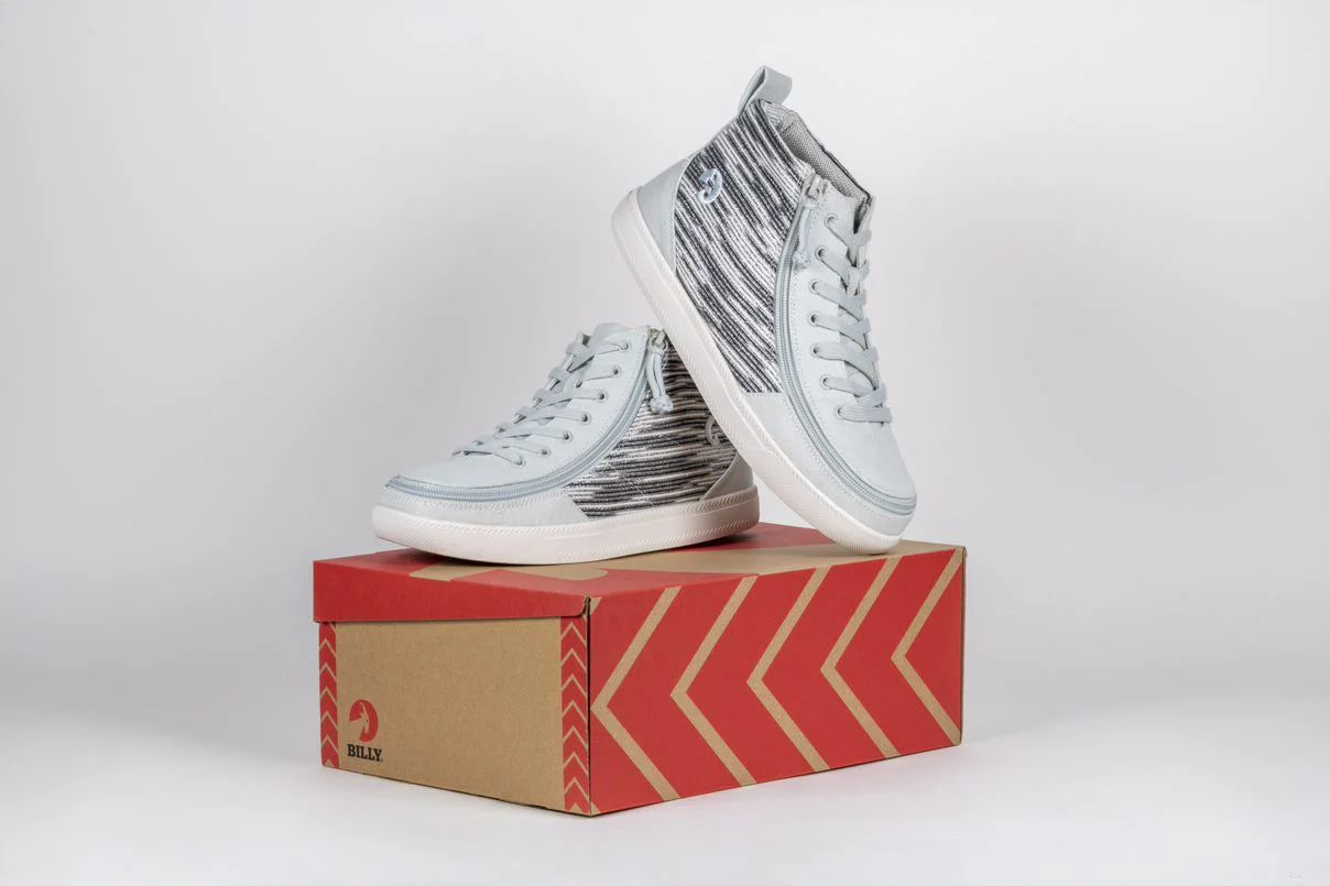 Billy Footwear (Kids) WDR Fit - High Top Silver Streak Canvas Shoes - Image 17