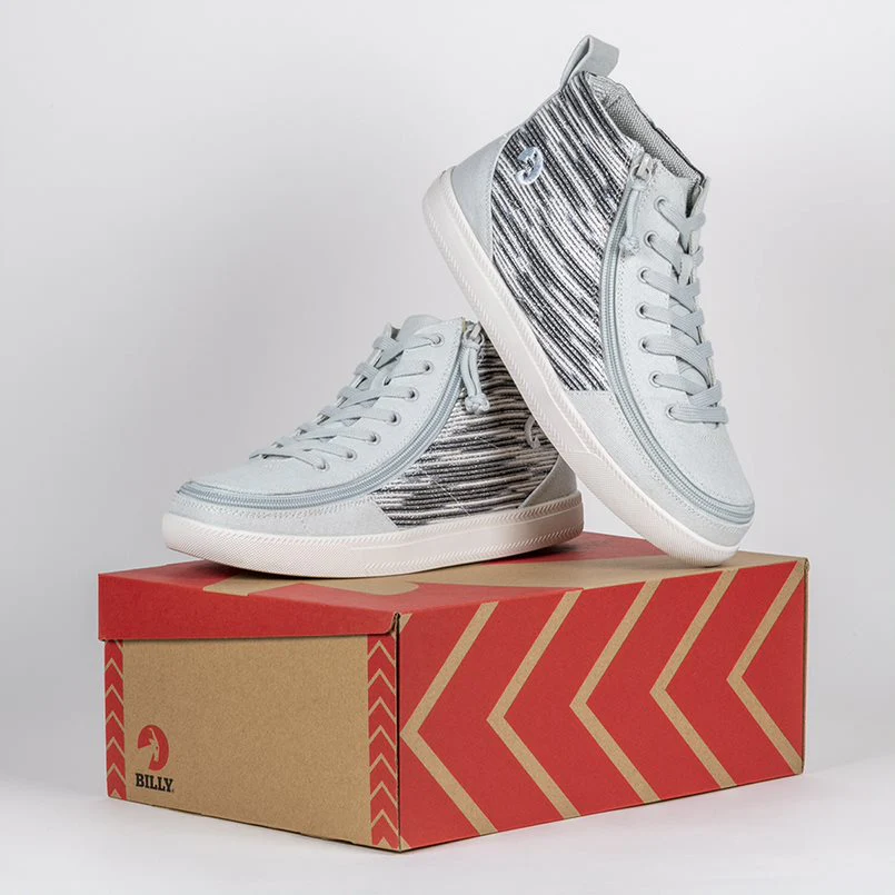 Billy Footwear (Kids) WDR Fit - High Top Silver Streak Canvas Shoes - Image 18