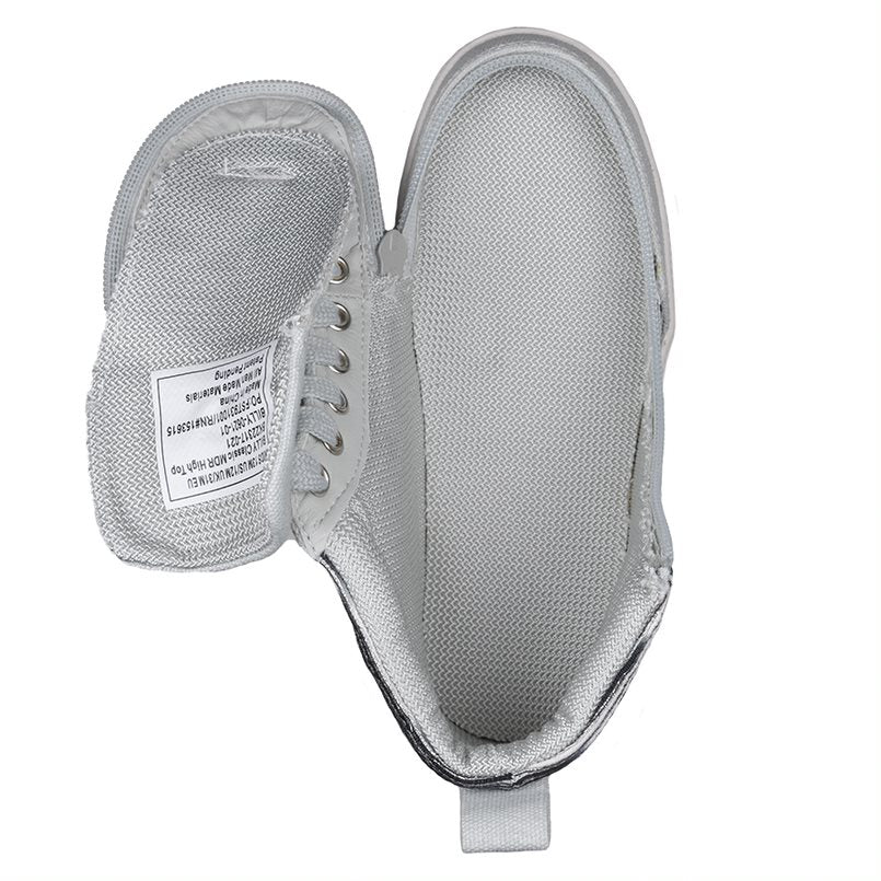 Billy Footwear (Kids) WDR Fit - High Top Silver Streak Canvas Shoes - Image 3