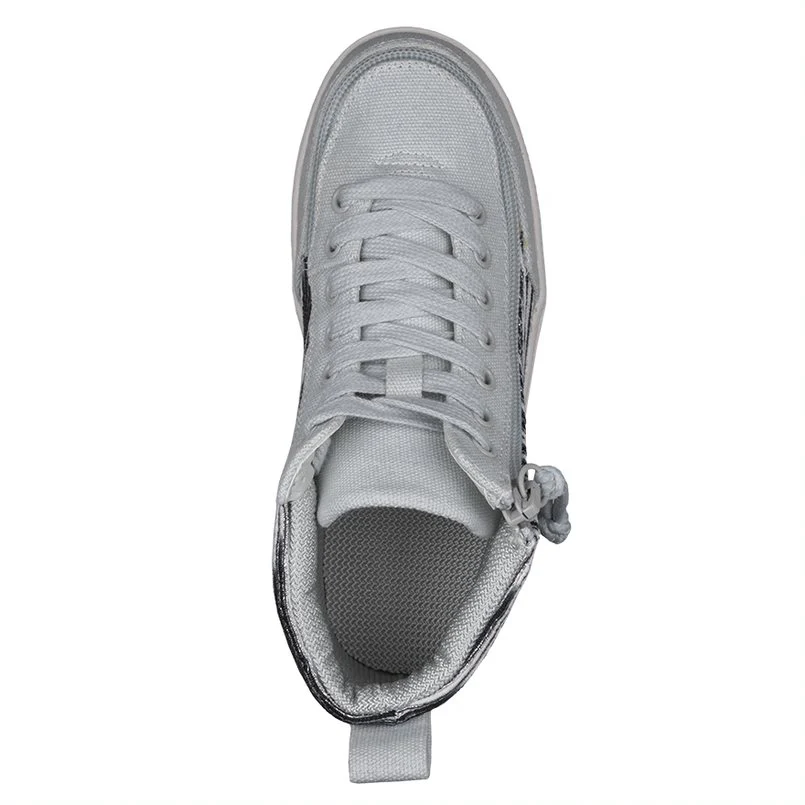 Billy Footwear (Kids) WDR Fit - High Top Silver Streak Canvas Shoes - Image 4