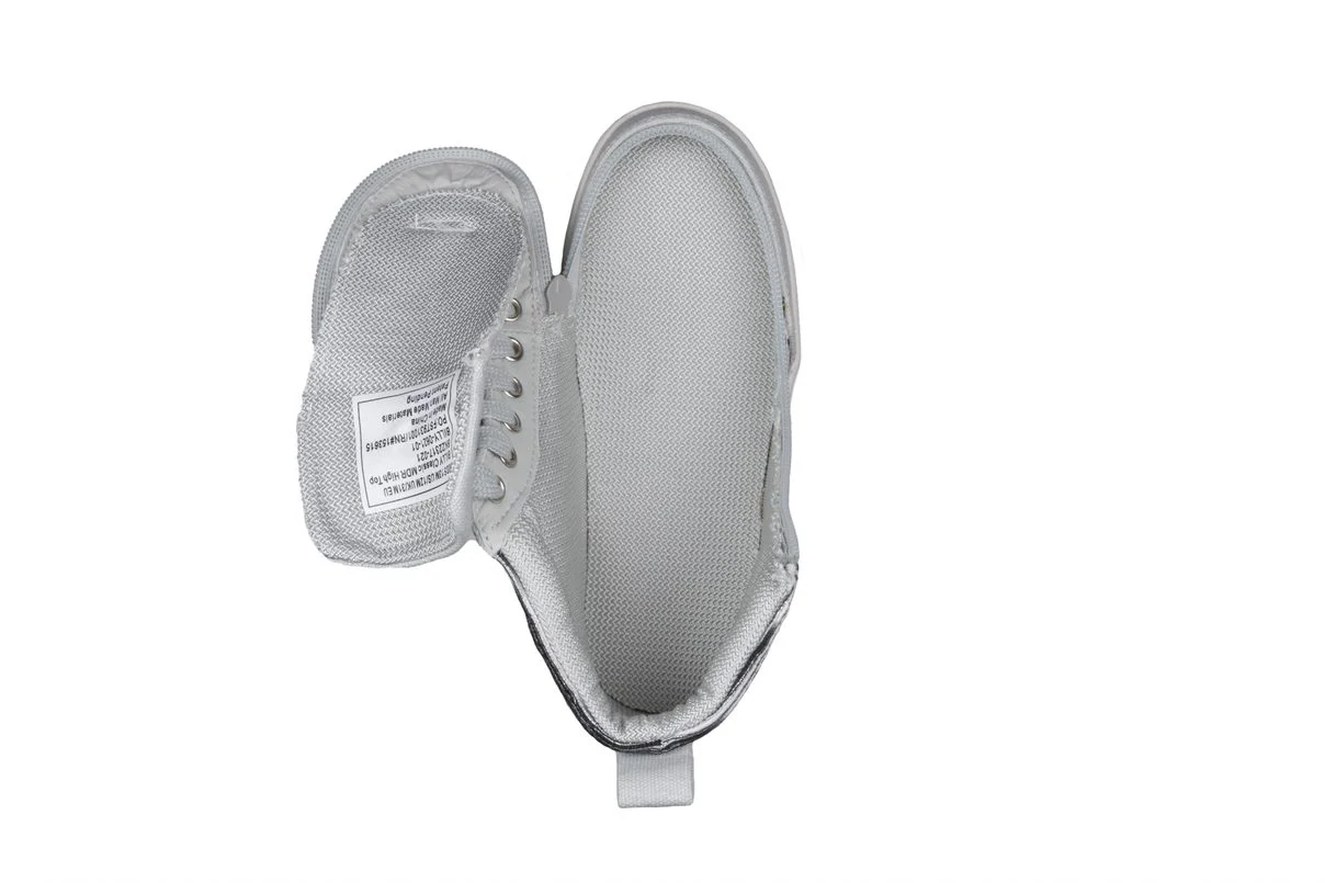 Billy Footwear (Kids) WDR Fit - High Top Silver Streak Canvas Shoes - Image 6