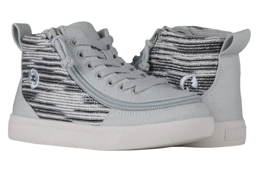 Billy Footwear (Kids) WDR Fit - High Top Silver Streak Canvas Shoes - Image 8