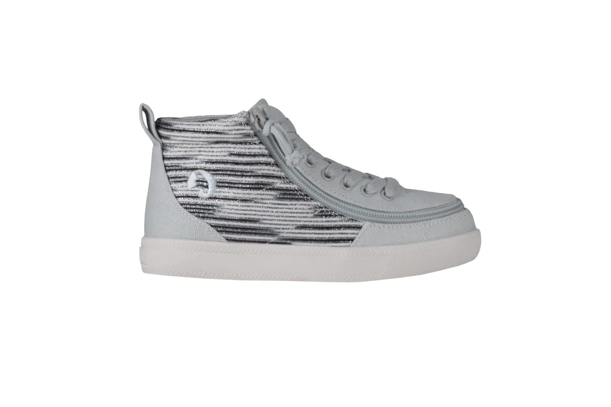 Billy Footwear (Kids) WDR Fit - High Top Silver Streak Canvas Shoes - Image 9