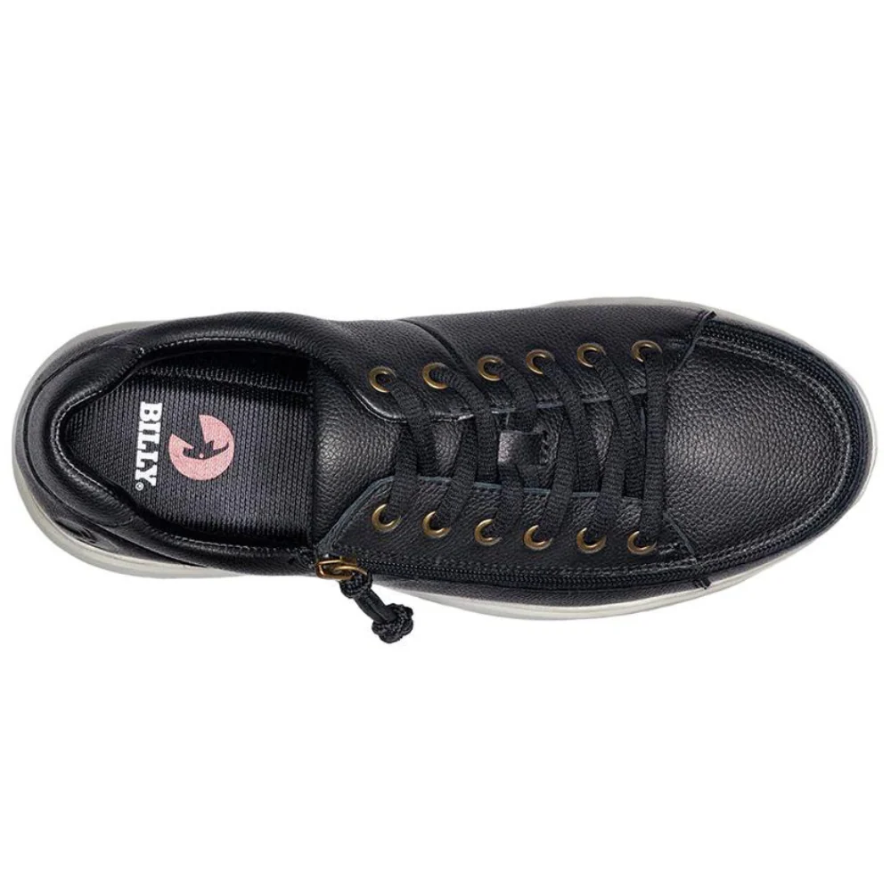 Billy Footwear (Mens) - Low Top Black Leather Comfort Shoes - Image 3