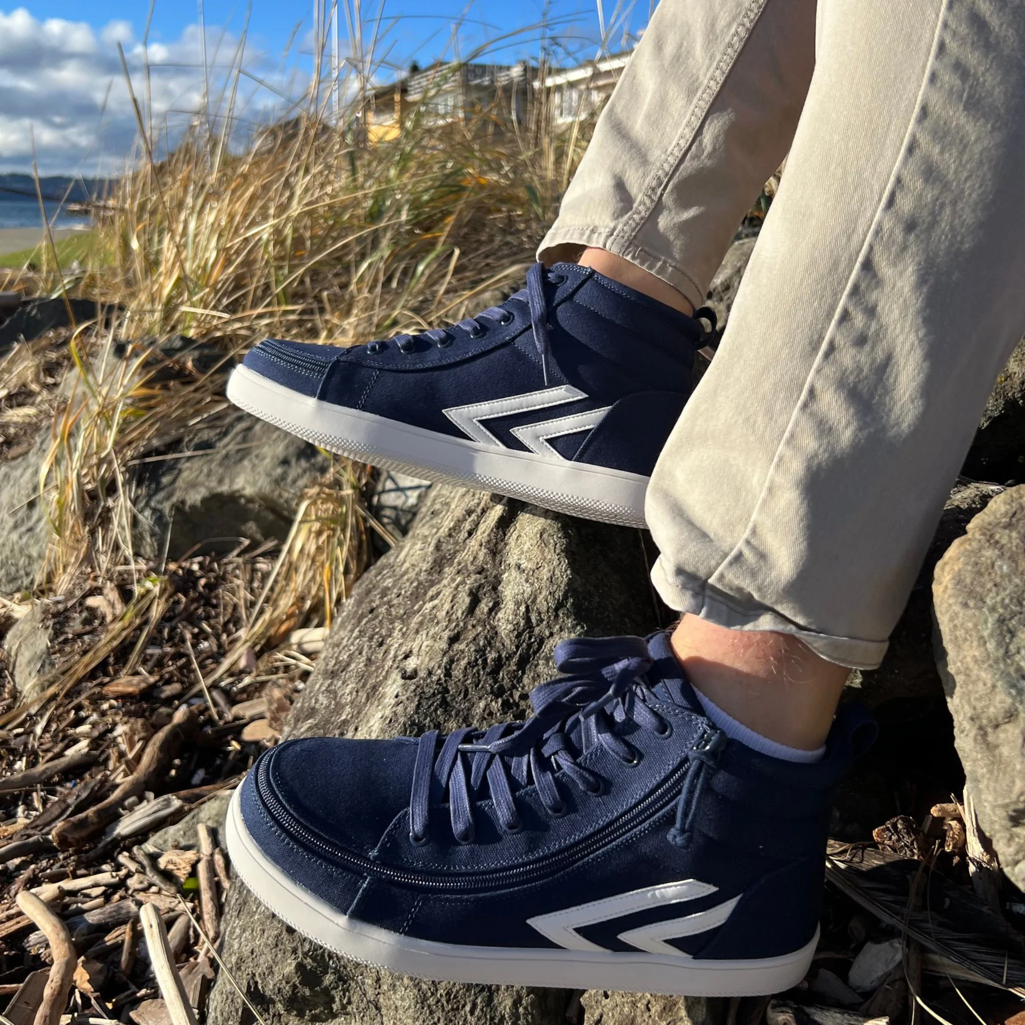 Billy Footwear (Mens) - High Top Navy White CS Canvas Shoes - Image 7