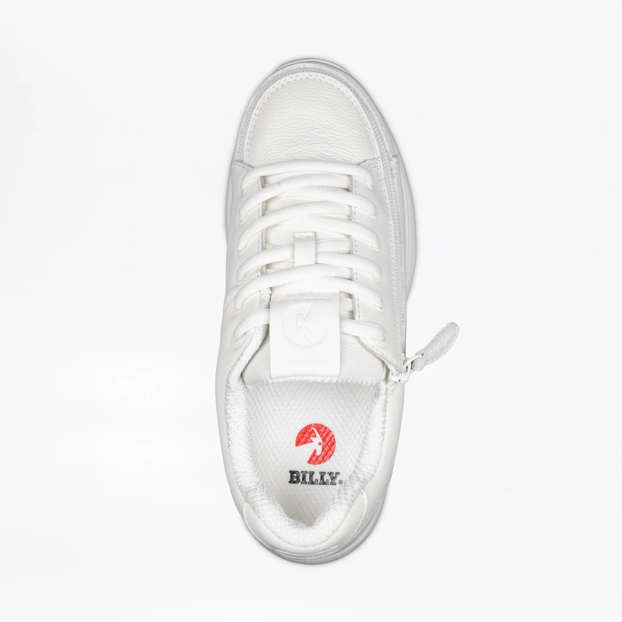 Billy Footwear (Womens) -  Low Top Comfort Plush White Leather Shoes - Image 3