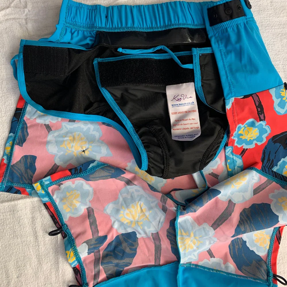 Kes-Vir - Boys Swim Wrap Shorts Floral Blue - Image 3