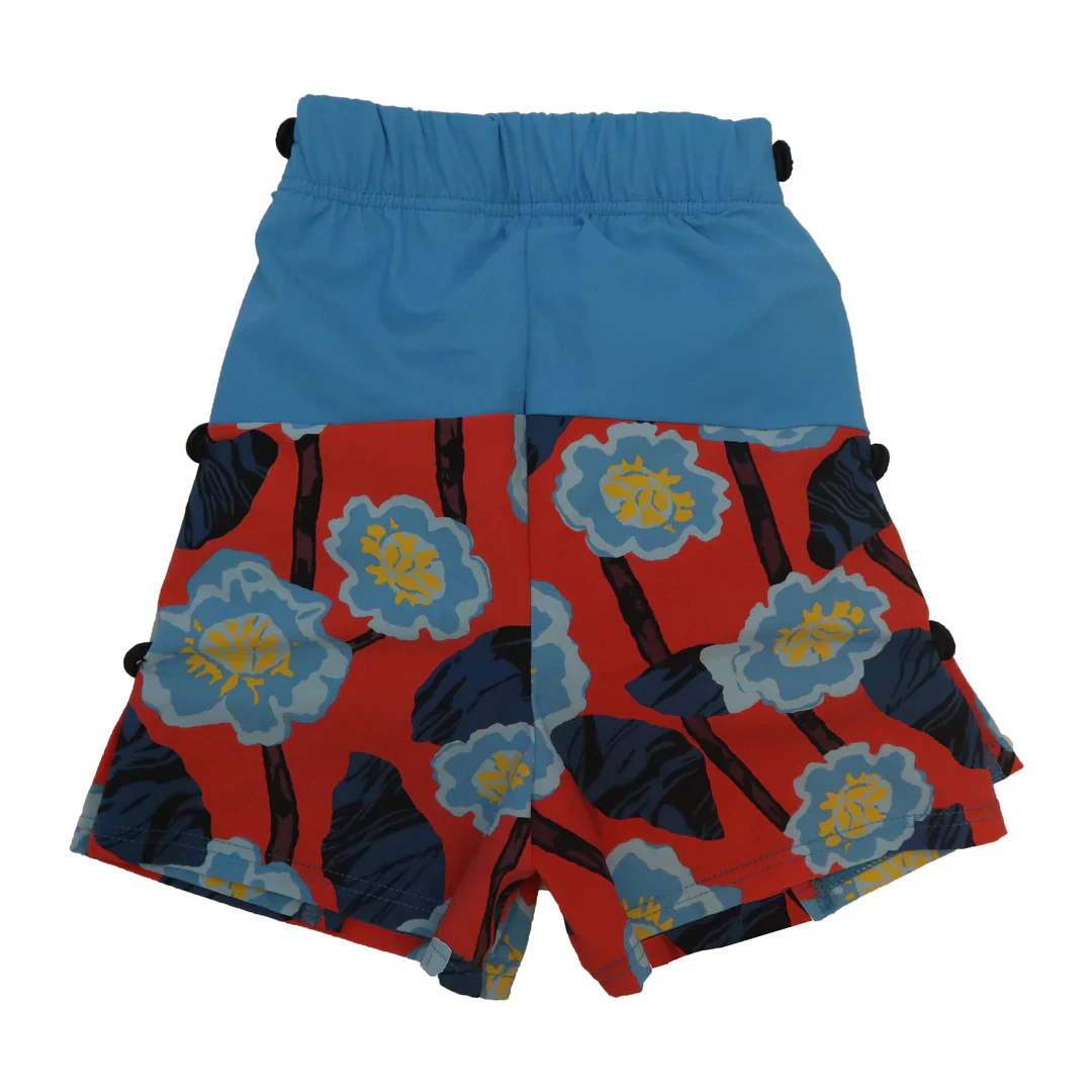 Kes-Vir - Boys Swim Wrap Shorts Floral Blue - Image 5