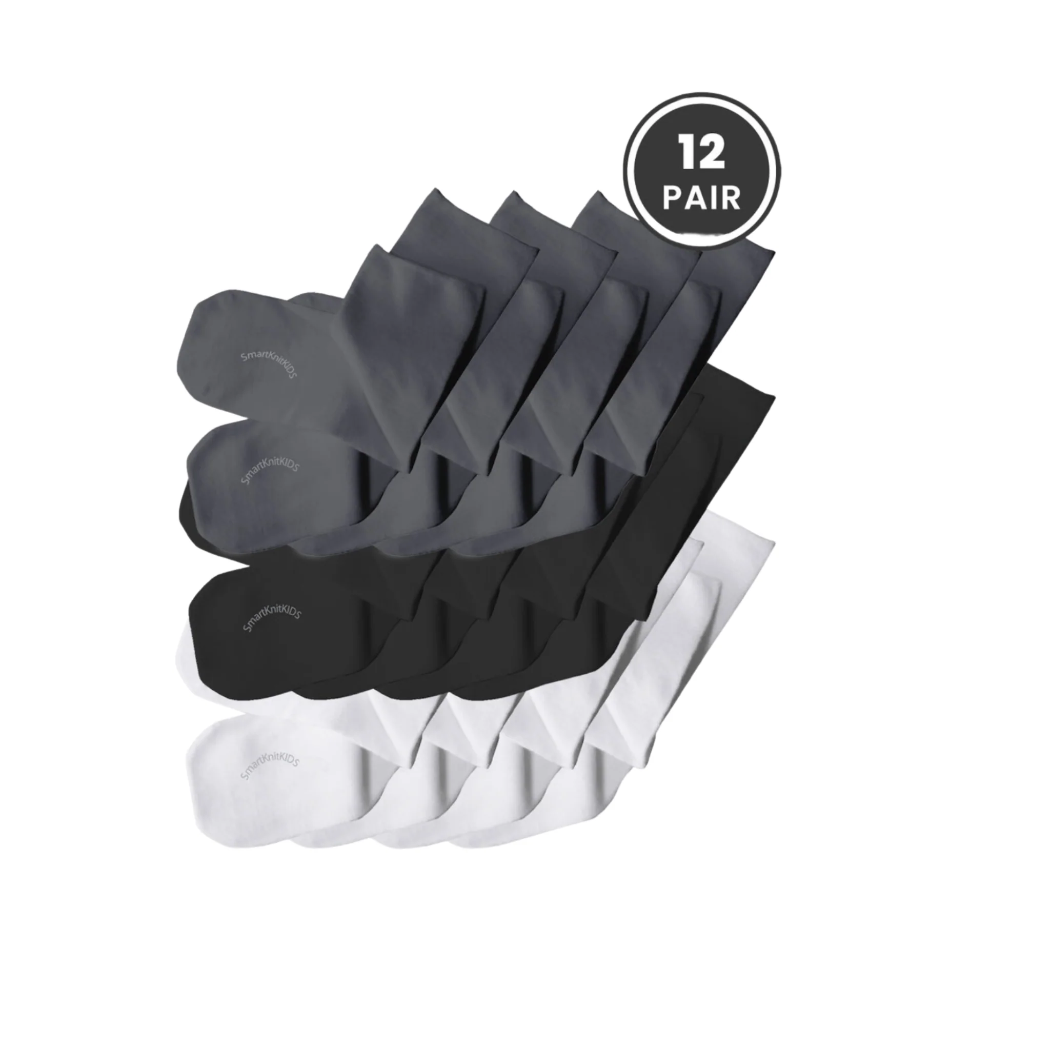 SmartKnitKIDS - Absolutely Seamless Socks - Ultimate comfort sock - Black/Grey/White - Value Packs - Image 4